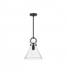  PD412511MBCL-Emerson 11-in Matte Black/Clear Glass 1 Light Pendant