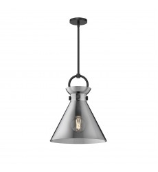 PD412514MBSM-Emerson 14-in Matte Black/Smoked 1 Light Pendant PD412514MBSM-Emerson 14-in Matte Black/Smoked 1 Light Pendant