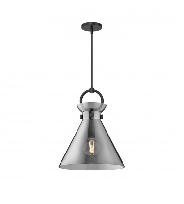 PD412514MBSM-Emerson 14-in Matte Black/Smoked 1 Light Pendant PD412514MBSM-Emerson 14-in Matte Black/Smoked 1 Light Pendant