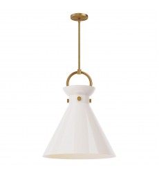 PD412518AGGO-Emerson 18-in Aged Gold/Glossy Opal Glass 1 Light Pendant PD412518AGGO-Emerson 18-in Aged Gold/Glossy Opal Glass 1 Light Pendant