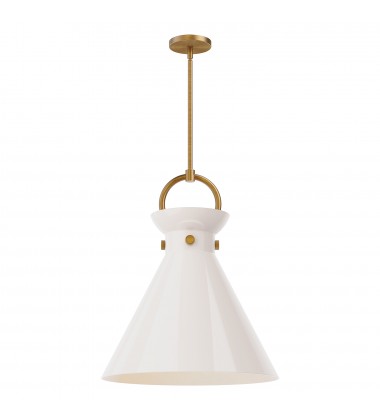 PD412518AGGO-Emerson 18-in Aged Gold/Glossy Opal Glass 1 Light Pendant PD412518AGGO-Emerson 18-in Aged Gold/Glossy Opal Glass 1 Light Pendant