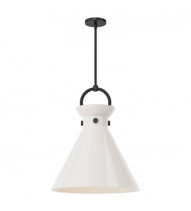 PD412518MBGO-Emerson 18-in Matte Black/Glossy Opal Glass 1 Light Pendant PD412518MBGO-Emerson 18-in Matte Black/Glossy Opal Glass 1 Light Pendant