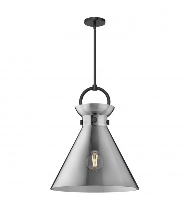 PD412518MBSM-Emerson 18-in Matte Black/Smoked 1 Light Pendant PD412518MBSM-Emerson 18-in Matte Black/Smoked 1 Light Pendant