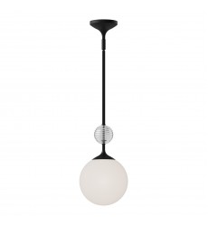 PD415308MBOP-Celia 8-in Matte Black/Opal Glass 1 Light Pendant PD415308MBOP-Celia 8-in Matte Black/Opal Glass 1 Light Pendant
