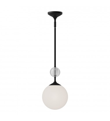 PD415308MBOP-Celia 8-in Matte Black/Opal Glass 1 Light Pendant PD415308MBOP-Celia 8-in Matte Black/Opal Glass 1 Light Pendant