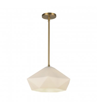 PD424514BGOP-Krysta 14-in Brushed Gold/Opal Glass 1 Light Pendant  PD424514BGOP-Krysta 14-in Brushed Gold/Opal Glass 1 Light Pendant