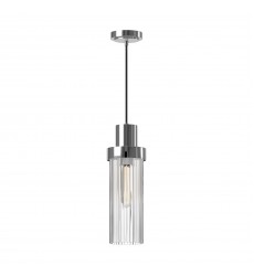  PD435605CHCR-Kent 5-in Chrome/Clear Ribbed Glass 1 Light Pendant