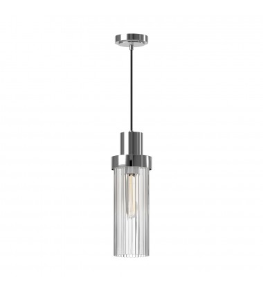  PD435605CHCR-Kent 5-in Chrome/Clear Ribbed Glass 1 Light Pendant