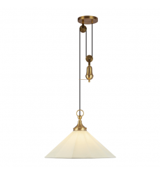 PD447120BGWL-Ellen 20-in Brushed Gold/White Linen Socket Pendant