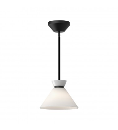PD470108MBGO-Halston 8-in Glossy Opal Glass/Matte Black 1 Light Pendant PD470108MBGO-Halston 8-in Glossy Opal Glass/Matte Black 1 Light Pendant