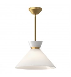  PD470514BGGO-Halston 14-in Brushed Gold/Glossy Opal Glass 1 Light Pendant