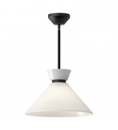 PD470514MBGO-Halston 14-in Glossy Opal Glass/Matte Black 1 Light Pendant PD470514MBGO-Halston 14-in Glossy Opal Glass/Matte Black 1 Light Pendant