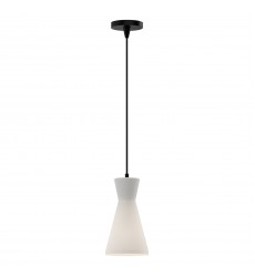  PD473706MBOP-Betty 6-in Matte Black/Opal Glass 1 Light Pendant