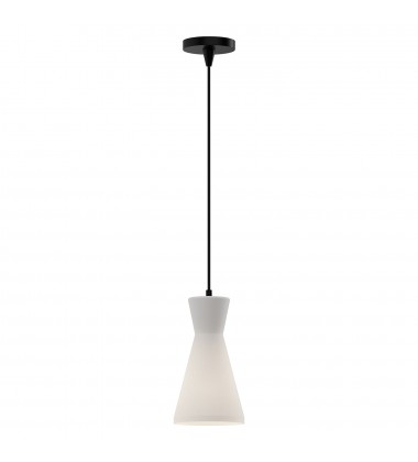  PD473706MBOP-Betty 6-in Matte Black/Opal Glass 1 Light Pendant