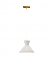  PD473710AGOP-Betty 10-in Aged Gold/Opal Glass 1 Light Pendant