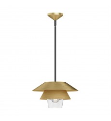  PD475113BGCL-Tetsu 13-in Brushed Gold/Clear Glass 1 Light Pendant