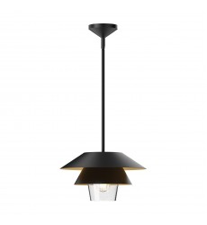  PD475113MBCL-Tetsu 13-in Matte Black/Clear Glass 1 Light Pendant