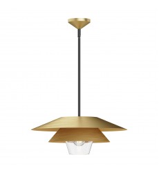  PD475120BGCL-Tetsu 20-in Brushed Gold/Clear Glass 1 Light Pendant