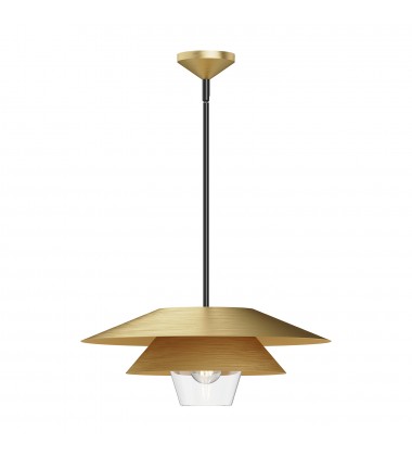  PD475120BGCL-Tetsu 20-in Brushed Gold/Clear Glass 1 Light Pendant