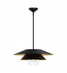  PD475120MBCL-Tetsu 20-in Matte Black/Clear Glass 1 Light Pendant