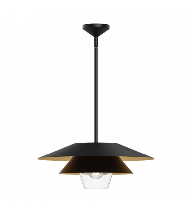  PD475120MBCL-Tetsu 20-in Matte Black/Clear Glass 1 Light Pendant
