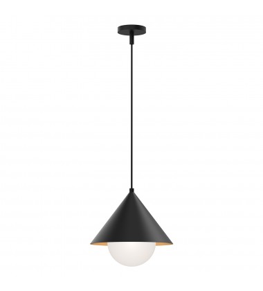 PD485214MBOP-Remy 14-in Matte Black/Opal Glass 1 Light Pendant PD485214MBOP-Remy 14-in Matte Black/Opal Glass 1 Light Pendant