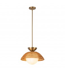  PD490114BGOP-Perth 14-in Brushed Gold/Opal Glass 1 Light Pendant