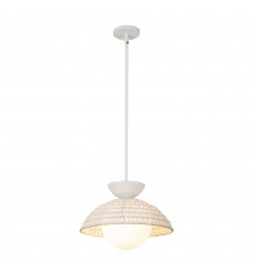  PD490114WHOP-Perth 14-in White/Opal Glass 1 Light Pendant