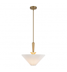 PD497016BGFW-Bridgette 16-in Brushed Gold/Folded White Socket Pendant