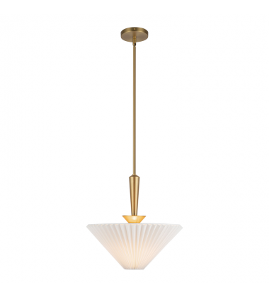 PD497016BGFW-Bridgette 16-in Brushed Gold/Folded White Socket Pendant