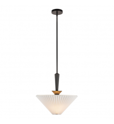 PD497016MBFW-Bridgette 16-in Matte Black/Folded White Socket Pendant