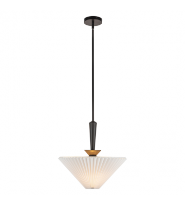 PD497016MBFW-Bridgette 16-in Matte Black/Folded White Socket Pendant