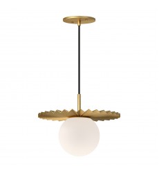 PD501212BGOP-Plume 12-in Brushed Gold/Opal Matte Glass 1 Light Pendant PD501212BGOP-Plume 12-in Brushed Gold/Opal Matte Glass 1 Light Pendant