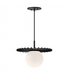 PD501212MBOP-Plume 12-in Matte Black/Opal Matte Glass 1 Light Pendant PD501212MBOP-Plume 12-in Matte Black/Opal Matte Glass 1 Light Pendant