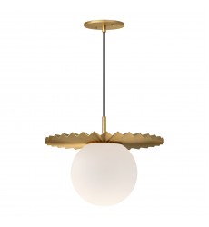 PD501214BGOP-Plume 14-in Brushed Gold/Opal Matte Glass 1 Light Pendant PD501214BGOP-Plume 14-in Brushed Gold/Opal Matte Glass 1 Light Pendant