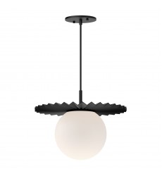 PD501214MBOP-Plume 14-in Matte Black/Opal Matte Glass 1 Light Pendant PD501214MBOP-Plume 14-in Matte Black/Opal Matte Glass 1 Light Pendant