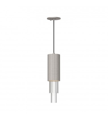 PD502204BNCR-Bordeaux 4-in Brushed Nickel/Clear Ribbed Glass LED Pendant PD502204BNCR-Bordeaux 4-in Brushed Nickel/Clear Ribbed Glass LED Pendant
