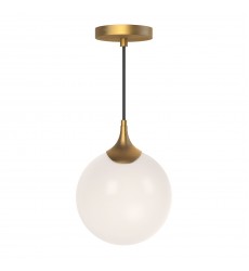  PD505108AGOP-Nouveau 8-in Aged Gold/Opal Matte Glass 1 Light Pendant