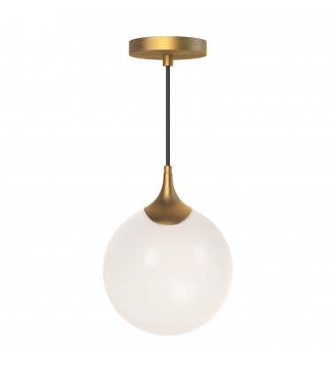  PD505108AGOP-Nouveau 8-in Aged Gold/Opal Matte Glass 1 Light Pendant