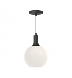  PD506108MBOP-Castilla 8-in Matte Black/Opal Matte Glass 1 Light Pendant