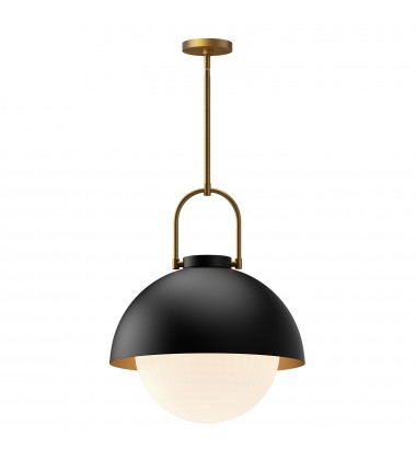  PD507216MBOP-Harper 16-in Matte Black/Opal Matte Glass 1 Light Pendant