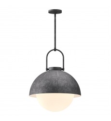 PD507216SLOP-Harper 16-in Steel Shade/Opal Matte Glass 1 Light Pendant PD507216SLOP-Harper 16-in Steel Shade/Opal Matte Glass 1 Light Pendant