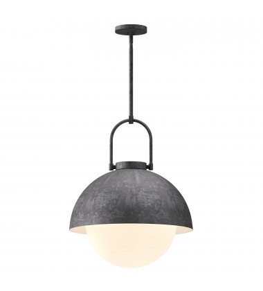  PD507216SLOP-Harper 16-in Steel Shade/Opal Matte Glass 1 Light Pendant