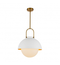 PD507216WHOP-Harper 16-in White/Opal Glass Socket Pendant