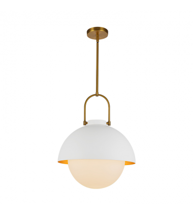 PD507216WHOP-Harper 16-in White/Opal Glass Socket Pendant