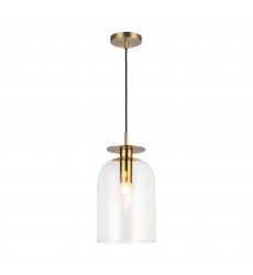  PD515408BGCL-Sylvia 8-in Brushed Gold/Clear Glass 1 Light Pendant