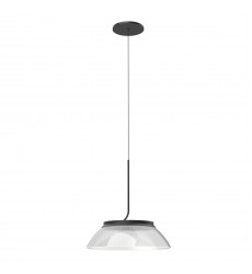  PD51612-BK/LG-Magellan 12-in Black/Clear Acrylic Light Guide LED Pendant