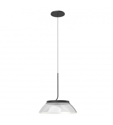  PD51612-BK/LG-Magellan 12-in Black/Clear Acrylic Light Guide LED Pendant