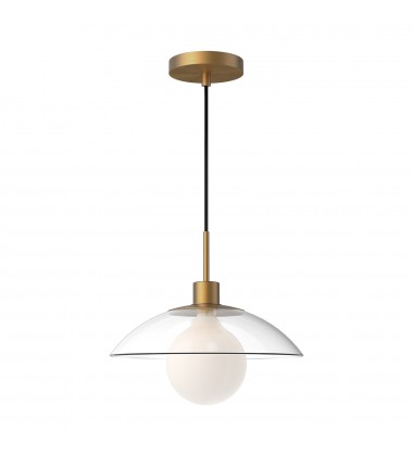  PD517112AGCL-Francesca 12-in Aged Gold/Clear Glass 1 Light Pendant