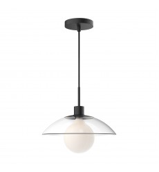  PD517112MBCL-Francesca 12-in Clear Glass/Matte Black 1 Light Pendant